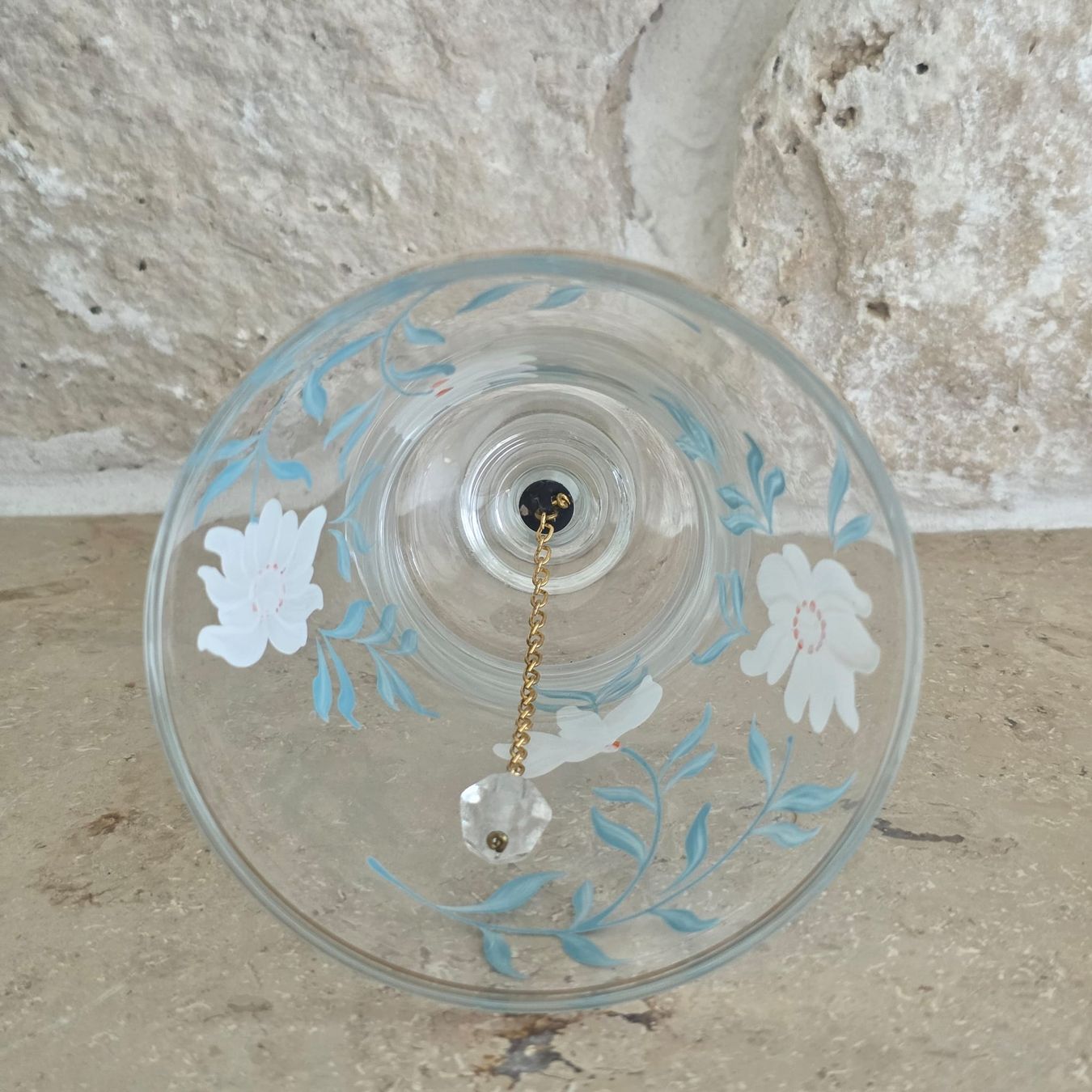 Tutte le decorazioni: Glasglocke mit Blumenmuster und Goldrand – Usato da Rheinsulz venduto da Dred 2