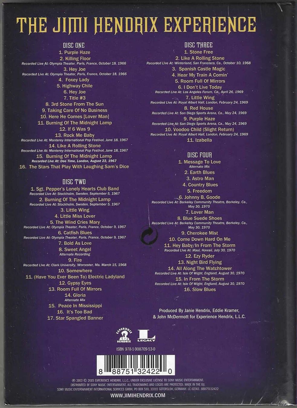 CD: The Jimi Hendrix Experience - 4 X CD - Neue – Nuovo e nell'imballaggio originale da Genève venduto da CDLPBookS 1