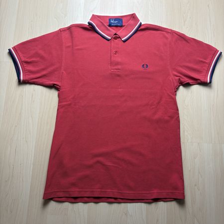 Fred Perry Poloshirt Rot/Navy(S)|Vintage|Y2K
