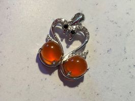 Halskette in Silber 925  mit natürlichem Karneol