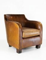 Casa Padrino Leder Sessel Vintage Design, braun .