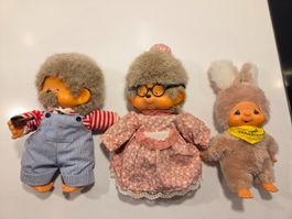 Vintage Monchhichi Oma & Opa + kleines Monchhichi – Sekiguch