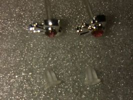 OHRRINGE MODESCHMUCK,,,ROSEROT KRISTALL