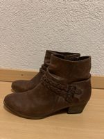 Braune Leder Stiefeletten Gr. 39