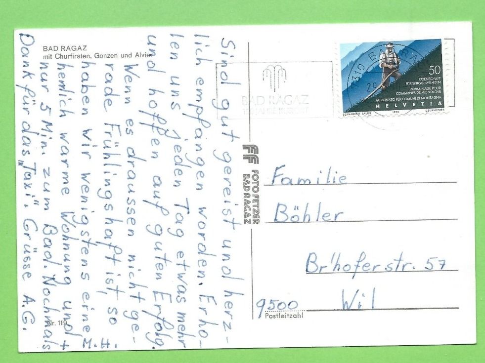 Cartoline postali: Bad Ragaz – Usato da Zürich venduto da t24_de 1