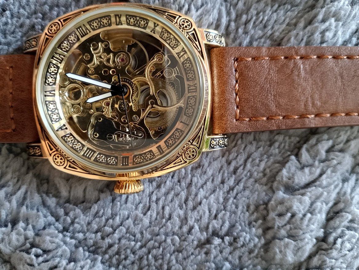 Uhren: Automatikuhr im Retro-Stil mit Lederarmband – Neu und originalverpackt aus Lausanne von WATCH-WORLD 3