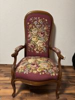 Elegantes Vintage Sofa/Stuhl mit Blumenmuster, Holzrahmen