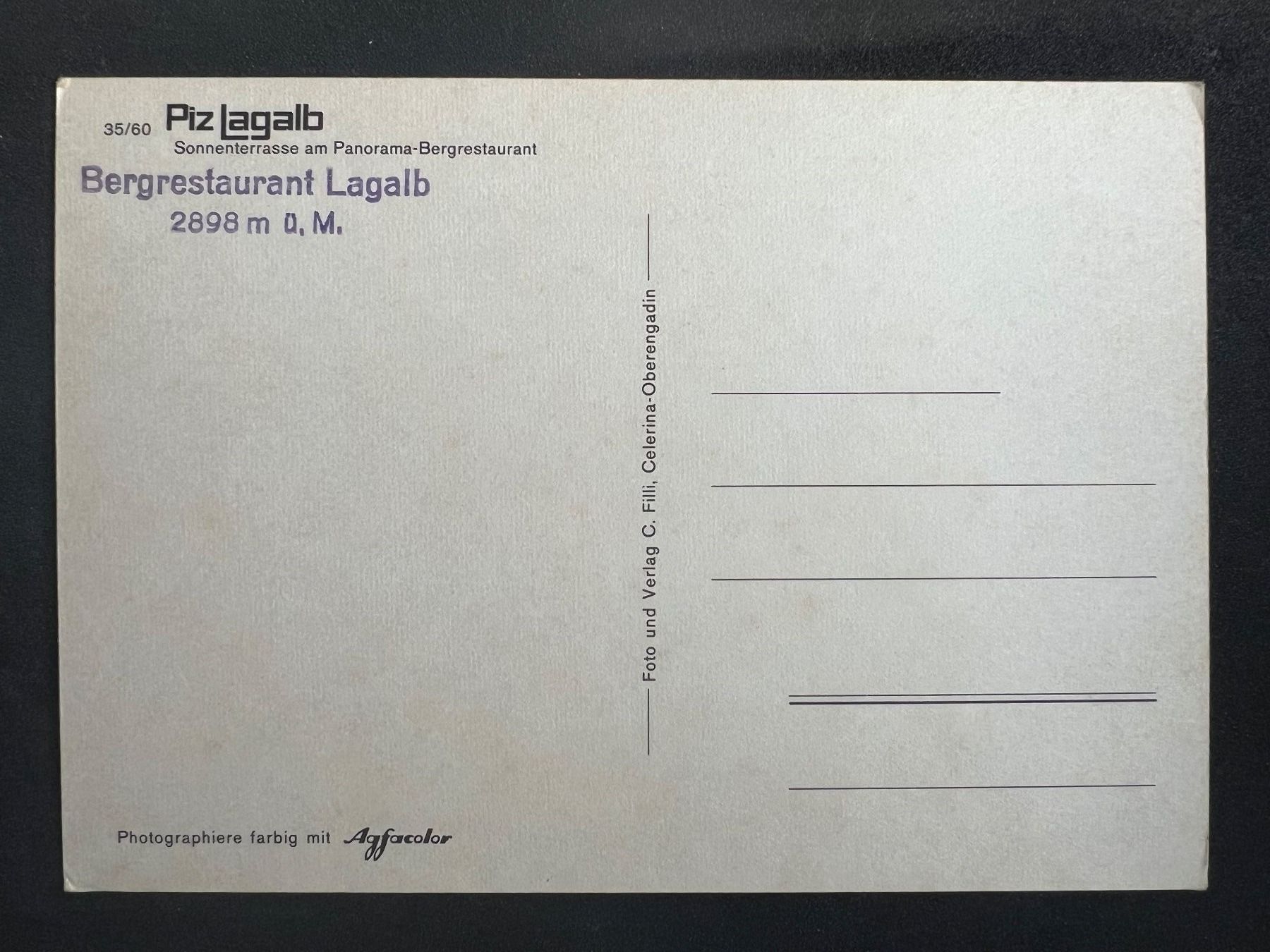 Cartoline postali: Bergrestaurant Lagalp Sonnenterrasse – Usato da Widnau venduto da Brusi9 1