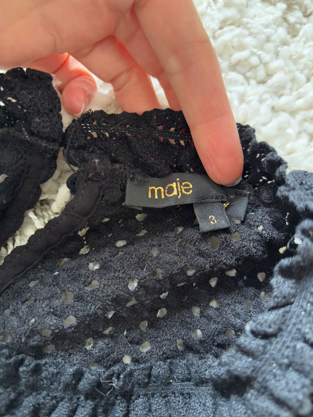 Maje Top: Elastisches Lochmuster Oberteil von Maje Gr 3 (L) – Usato da Laufenburg venduto da VintageMuesli 6