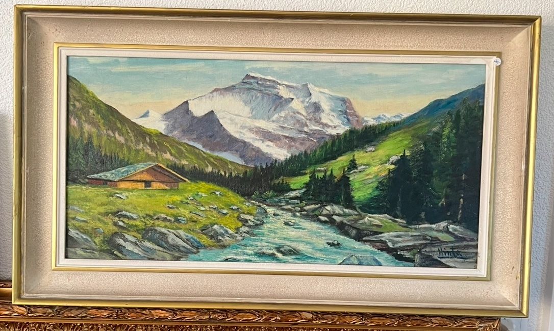 Gemälde: Ölbild Jungfrau mit Lütschine 83x48 cm – Gebraucht aus Rutschwil von joz_w5mj