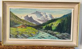 Ölbild Jungfrau mit Lütschine 83x48 cm