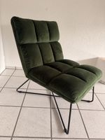Sessel Samt Dunkelgrün mit Metallfuss