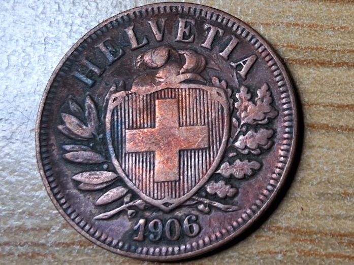 Tutti le monete: 2 Rappen 1906 - Selten! – Usato da Münchenstein venduto da purbach1