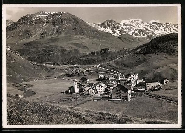 Cartoline postali: Bivio, Ortsansicht mit Julier-Route und  – Usato da Berlin venduto da bartko-reher