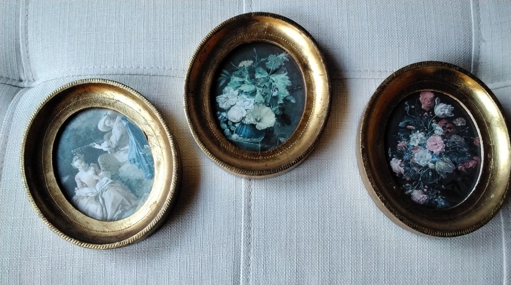 MAGICLULU Vintage Bilderrahmen Set - 5 Goldene Mini-Rahmen Für Fotos & Deko