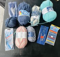 Wollpaket mit Stricknadeln Novita Prym diverse Farben neu