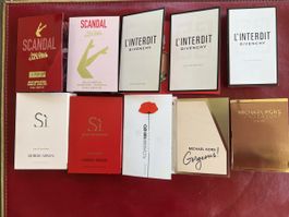 Parfümmuster 10 Stück, neu, Jean Paul Gaultier, Givenchy…