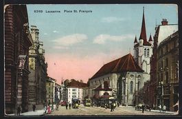 Lausanne, Place St. Francois, Strassenba