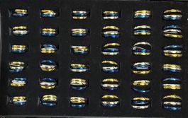 108 (36x3) Edelstahlringe div. Grössen in Sichtschmuckbox
