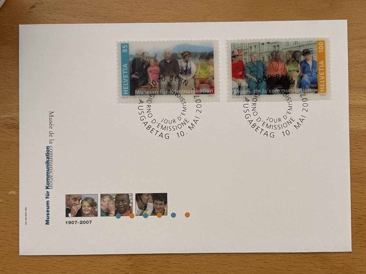 Alle Briefmarken: Enveloppe spéciale Musée communication 1907-2007 – Gebraucht aus Carouge GE von irma016
