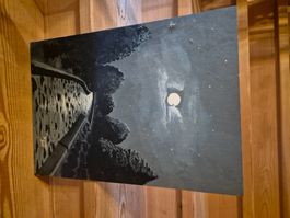 Gemälde: Mondnacht von Binzogger Joh., Vintage Kunst