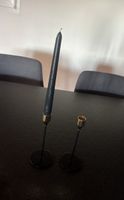 Kerzenständer Set, Metall Schwarz/Gold