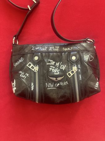 Handtasche Zadig & Voltaire schwarz mit Aufdruck gebraucht