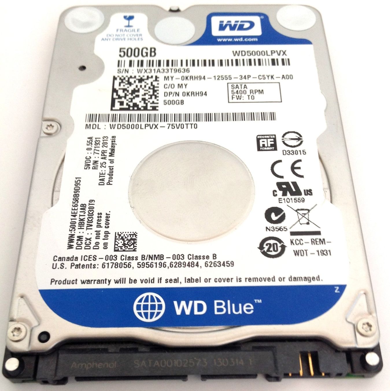 Western Digital Dischi rigidi: Western Digital WD5000LPVX-75V0TT0 Notebook-Harddisk WD – Usato da Reinach AG venduto da RiesenServicesGmbH