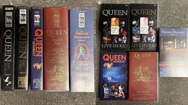 queen vhs: rio, wembley, box of flix, freddie tribute