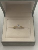 Verlobungsring 750/18 K Gelbgold mit Diamanten 0.24 ct