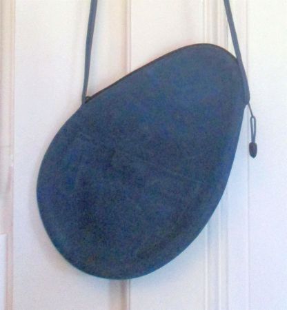 ARCHE : Sac bleu extraplat, daim & cuir, Lagenlook