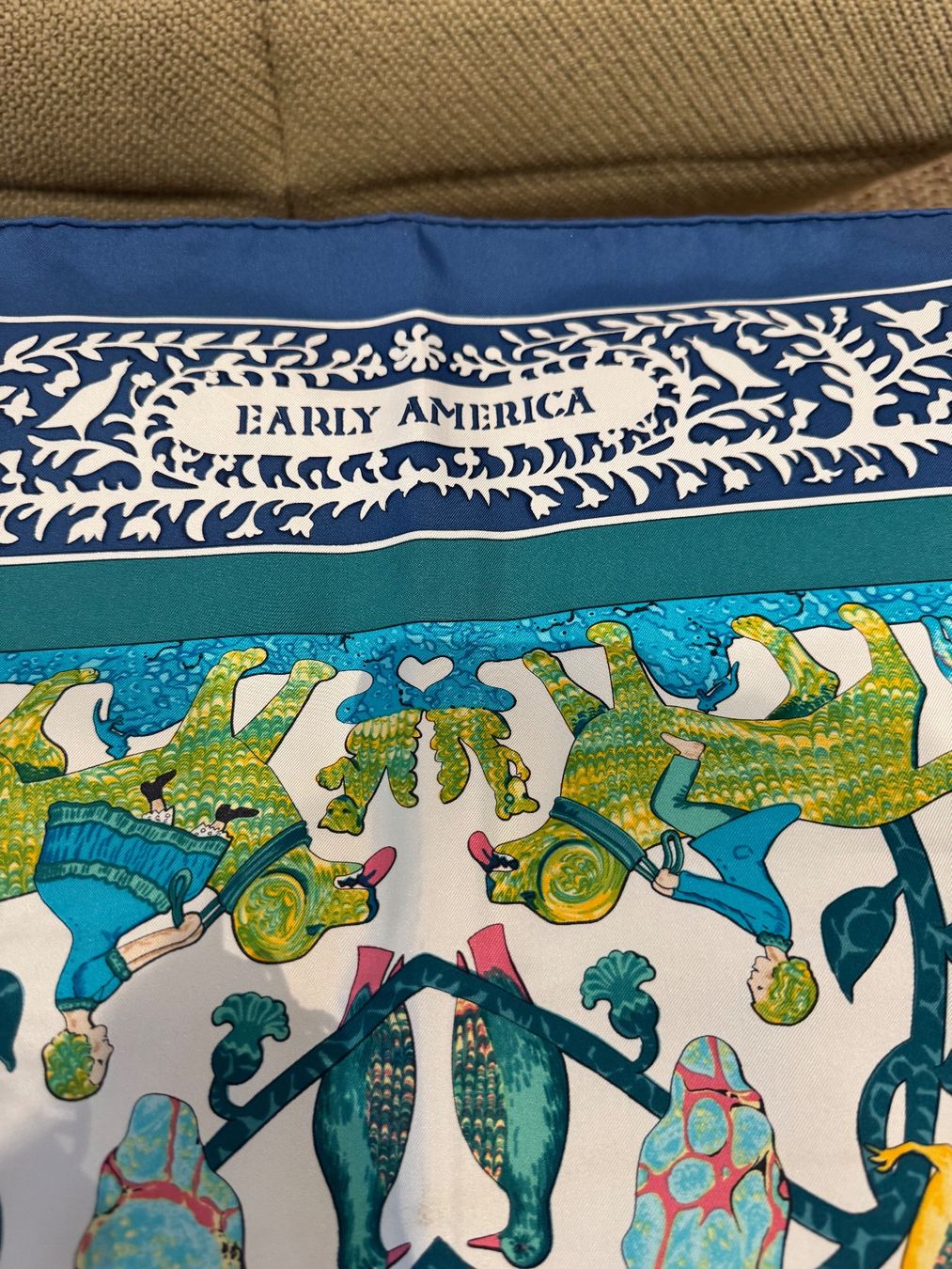 Hermès Foulard & Sciarpe: HERMES TUCH SEIDE 90, EARLY AMERICA – Usato da Schwyz venduto da bofb 6