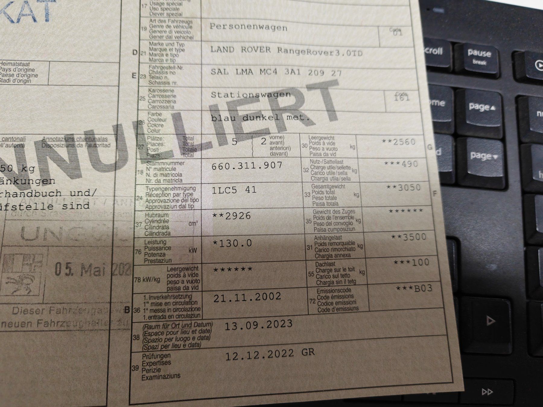 Land Rover Automobili: Range Rover Vogue Td6 (BMW) – Difettoso da Untervaz venduto da TheGarage 7