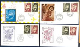1968 Vatican Flugpost 4 Div.FDC - Erzengel Gabriel Selten !!