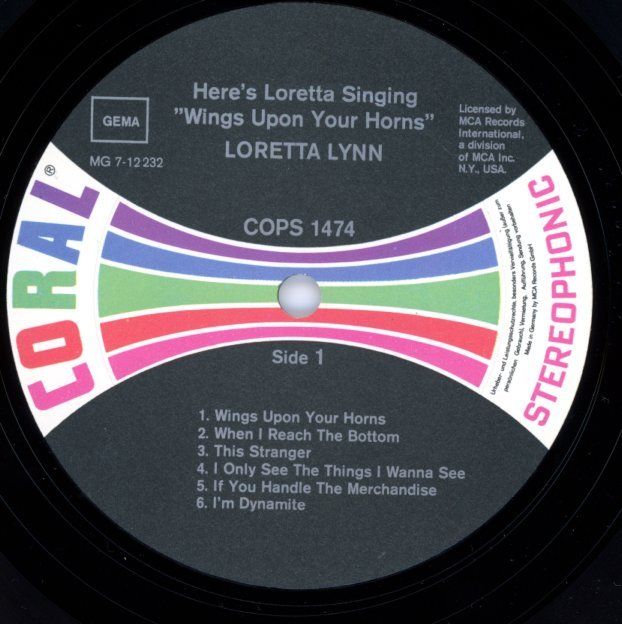 Dischi in vinile: LP - LORETTA LYNN Loretta Singing "Wings Upon Your Horns" – Usato da Morges venduto da evnocha3 2