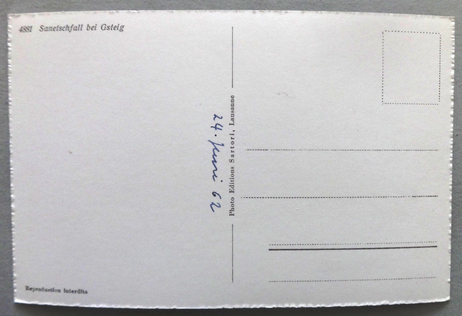 Cartes postales: Sanetschfall bei Gsteig – D'occasion à Fétigny par Billy2miny 1
