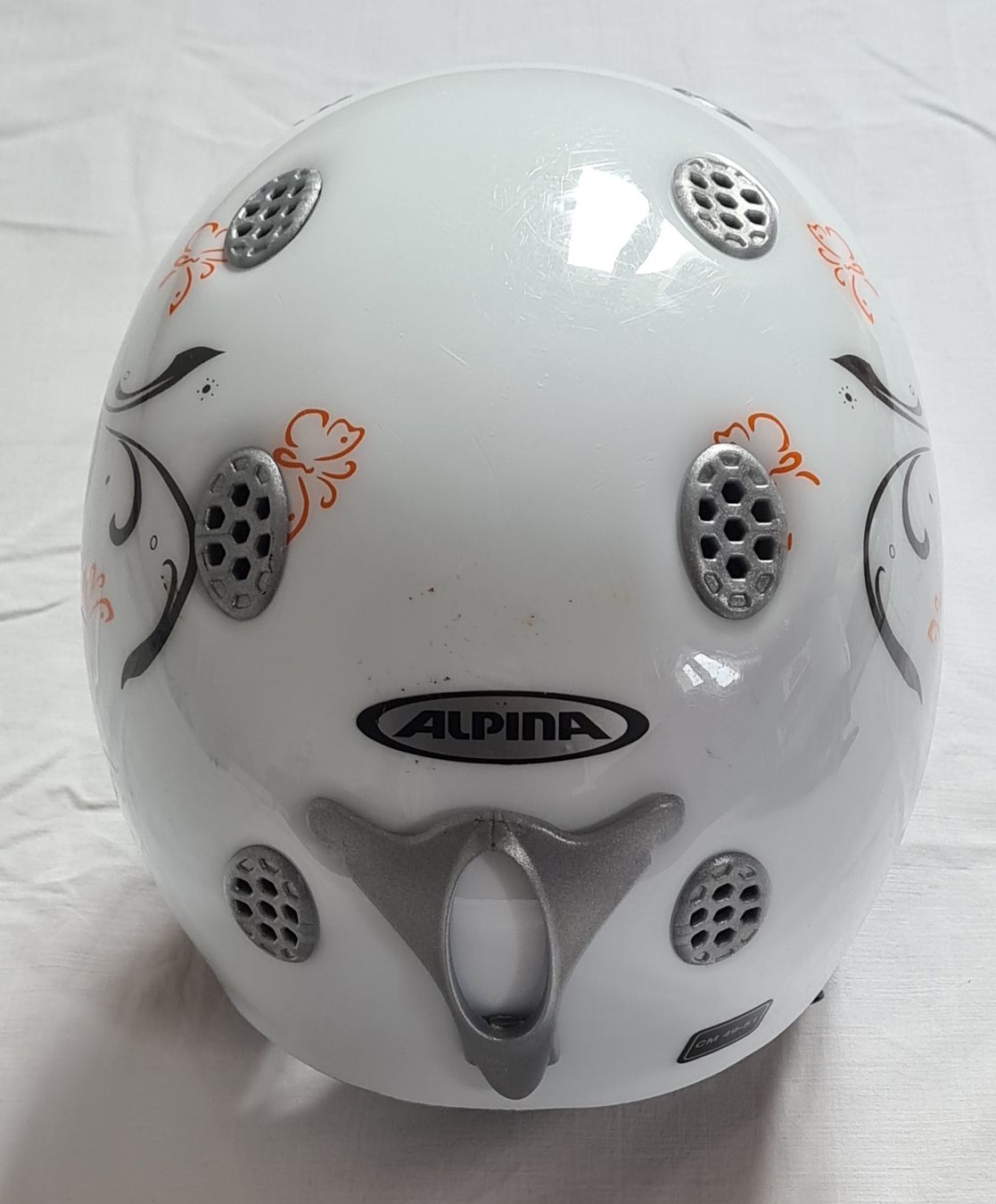 Alpina Casques: Alpina Skihelm weiss mit Muster  – D'occasion à Bottenwil par Bot69 3