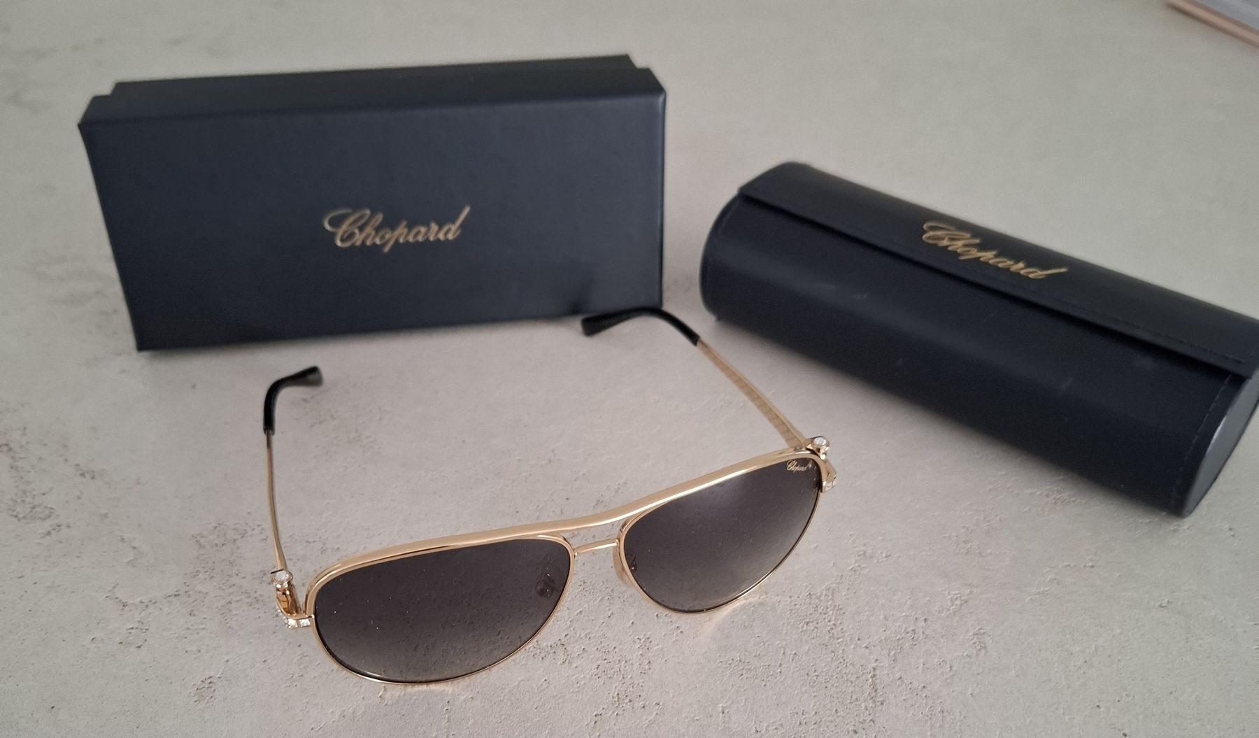 Chopard Brillen & Gläser: Sonnenbrille Chopard Pilotenbrille goldfarben "neu" – Neu und originalverpackt aus Schmerikon von DOMM13
