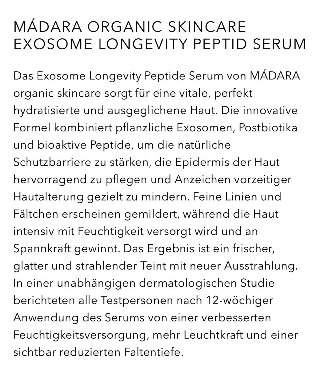 Gesichtspflege: Madara Exosome Longevity Radiance Peptide Serum – Neu und originalverpackt aus Kloten von raf_6nbr 1