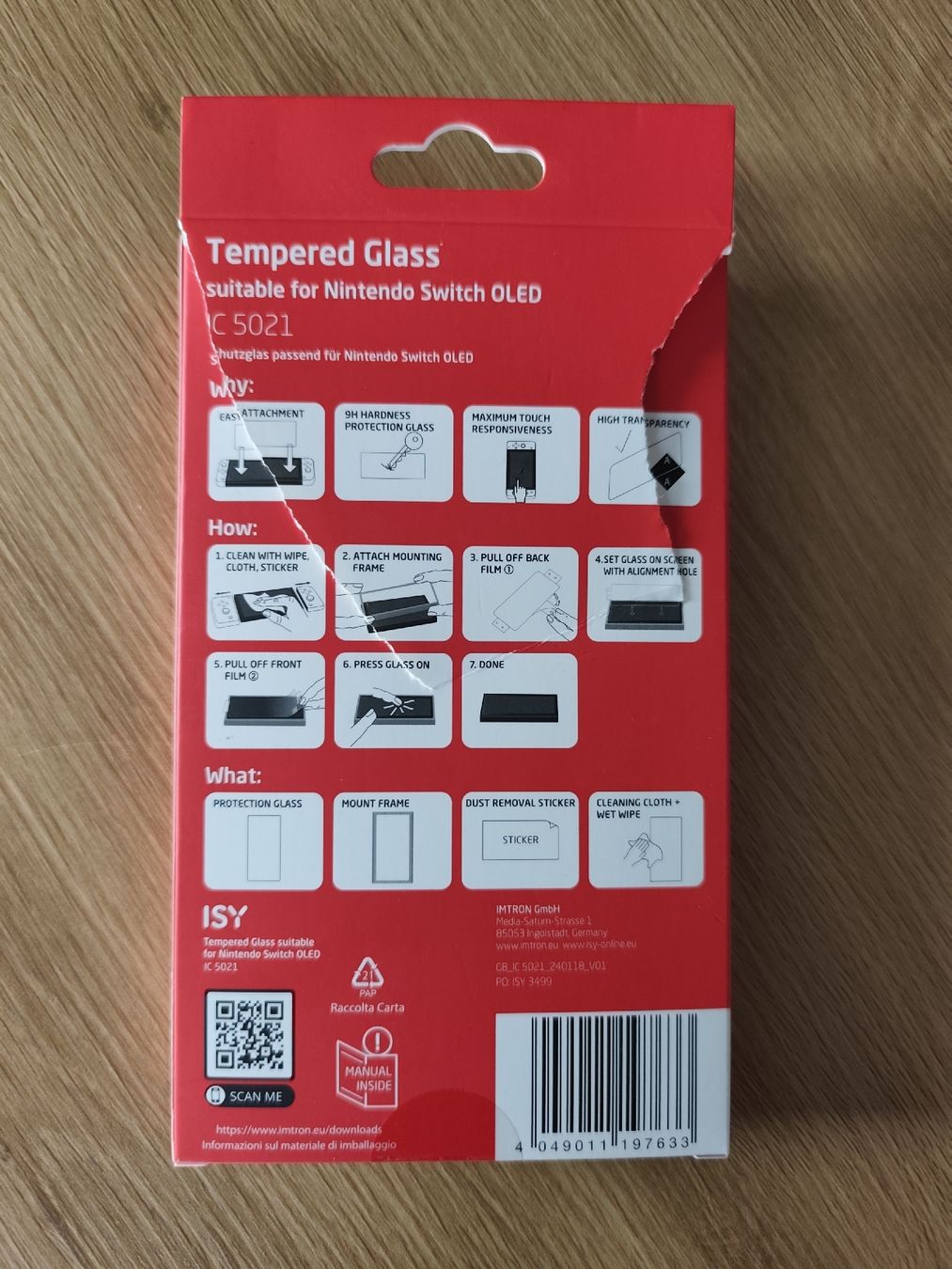 Ritocchi & pellicole di protezione: Tempered Glass für Nintendo Switch OLED – Nuovo e nell'imballaggio originale da Zuckenriet venduto da bm2_88l9 1