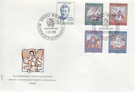1966 B128-132 Pro Patria Heinrich Federer Sankt Martin FDC