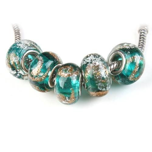 Perle (finte): Lampwork Glasperle Gold Und Silber, Glass Bead – Nuovo (secondo la descrizione) da Langenthal venduto da flowersNbirds 2