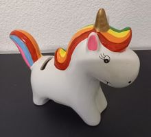 *EINHORN - SPARDOSE* MIT SCHLÜSSEL/H 17/B 21/T 6CM/TIPTOP