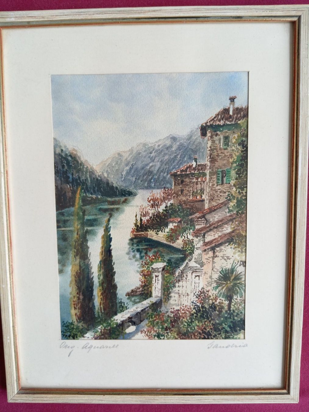 Gemälde: Original Aquarell Gandria – Gebraucht aus Goldach von Stricklinger