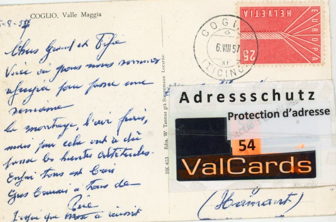 Cartes postales: Coglio   TI – D'occasion à Brig par Valcards54 1