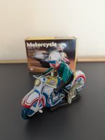 Blechspielzeug Motorrad Aufziehmotorrad mit OVP Retro Vin...