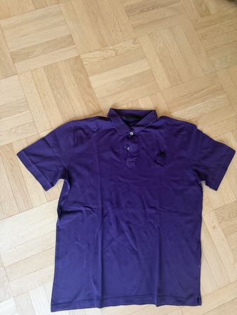 Herren Poloshirt PRADA L Lila Baumwolle neuwertig
