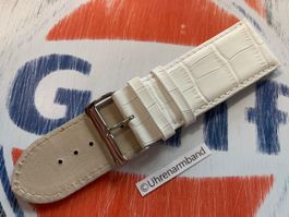 28mm Uhrenband Leder weiss, Uhrenarmband, bracelet de montre