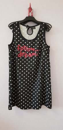 Chemise de nuit noire à pois taille 44/46