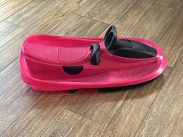 Rodel Schlitten Kunststoff pink mit Lenkrad gebraucht